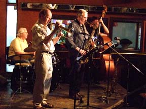 Drummer John Sumner, trumpeter John MacLeod saxophonist Pat LaBarbera and bassist Steve Wallace [Photo by Tom Ineck]