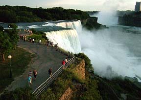 Niagara Falls at twilight from the observation deck [Photo by Tom Ineck]