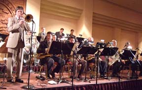 The Nebraska Jazz Orchestra has featured many great soloists, including trombonist Bill Watrous. [Photo by Tom Ineck]