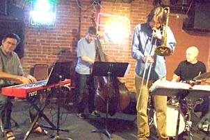 John Carlini, Sean Murphy, Tommy van den Berg and John Scofield at Brewsky's Jazz Underground [Photo by Tom Ineck]