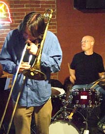 Tommy van den Berg and John Scofield [Photo by Tom Ineck]