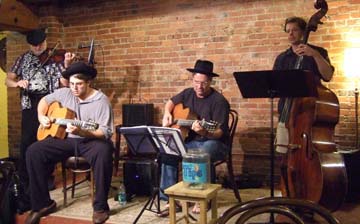 Swing 105 performs at Crescent Moon Coffeehouse in September. [Photo by Tom Ineck]