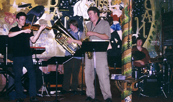 Rob Scheps-Zach Brock Quintet in October 2004 [Photo by Rich Hoover]