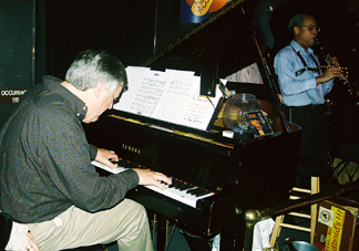 Paul Smith with Perkins on clarinet [Photo by Tom Ineck]