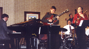 Tom Harvill, Peter Bouffard, Greg Ahl and Andy Hall with Greg Abate [Photo by Tom Ineck]