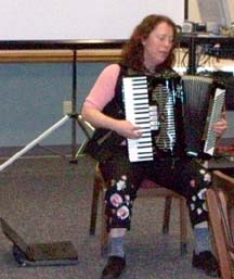 Amy Denio on accordion [Photo by Grace Sankey-Berman]