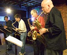 Group Sax at Brewsky's [Photo by Tom Ineck]