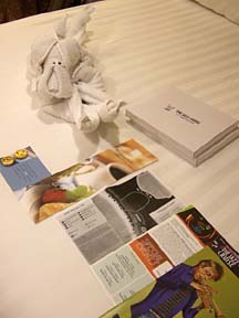 Every evening, we were greeted in our stateroom by a towel sculpture, souvenirs and the next day's itinerary [Photo by Tom Ineck]