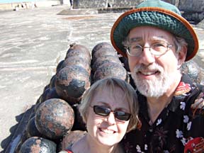 Mary Jane Gruba and Tom Ineck at the historic fort of San Juan, Puerto Rico [Photo by Tom Ineck]