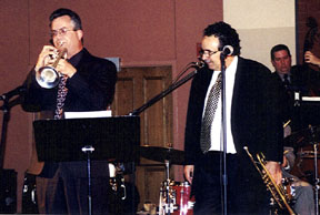 Trumpeter Bob Krueger with Claudio Roditi [Photo by Rich Hoover]