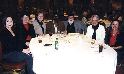 The BMF table includes (from left) Ruthann Nahorny, Kathryn Sinclair, Monica Schwarz, Grace and Butch, Kay Davis and Mary Jo Hall [Photo by Rich Hoover]