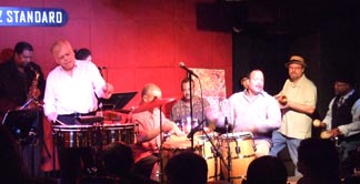 An allstar percussion ensemble performs "Afro-Blue" [Photo by Tom Ineck] 