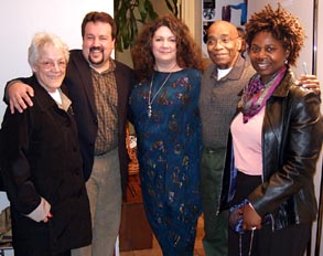 Kay Davis, Tony Rager, Andrienne Wilson, Norman Hedman and Grace Sankey-Berman at Norman's apartment [Photo by Tom Ineck]
