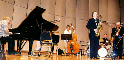 Ted Howe, Jim DeJulio, Harry Allen, Tom Morgan and Dan Barrett [Photo by Tom Ineck]