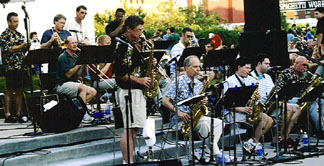 Saxophonist Dave Sharp and the Nebraska Jazz Orchestra [Photo by Rich Hoover]