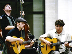 Bassist Clint Baker, rhythm guitarists Jason Vanderford and Jeff Magidson [Photo by Rich Hoover]