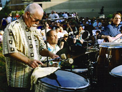 Gary Helm on kettle drum, Doug Auwarter and Greg Whitfield [Photo by Rich Hoover]