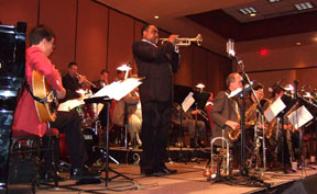 Trumpeter Terell Stafford with the Nebraska Jazz Orchestra [Photo by Tom Ineck]