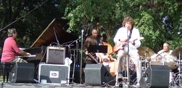 Marcos Silva, piano; Santi Debriano, bass; Toninho Horta, electric guitar; and Billy Hart, drums [Photo by Tom Ineck]