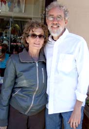 Terri Hinte and Tom Ineck finally meet outside Cafe Divine. [Photo by Wade Wright]
