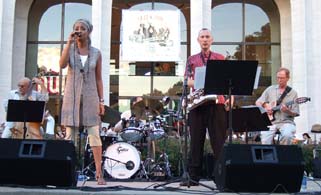 Angela Hagenbach and group at Jazz in June [Photo by Tom Ineck]