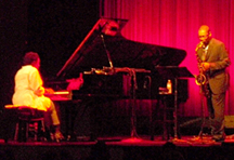 Pianist Geri Allen and saxophonist Ravi Coltrane at the Raven Theater [Photo by Kelly McKeen]