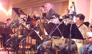 Bob Krueger on flugelhorn and Scott Vicroy on baritione sax [Photo by Tom Ineck]