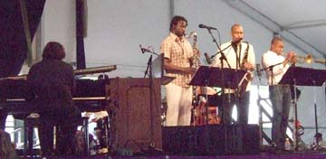 Fellowship Band members (from left) Jon Cowherd, Melvin Butler, Myron Walden and Antoine Drye. [Photo by Tom Ineck][Photo by Tom Ineck]