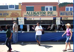 Alligator pie is among the delicacies served. [Photo by Tom Ineck]