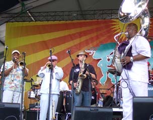 Kirk Joseph's Backyard Groove at the Acura Stage [Photo by Tom Ineck]