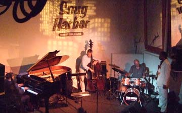 Henry Butler Quartet with Donald Harrison (right) at Snug Harbor [Photo by Tom Ineck]