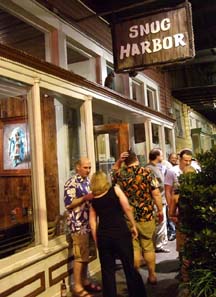 Snug Harbor patrons gather after the concert. [Photo by Tom Ineck]