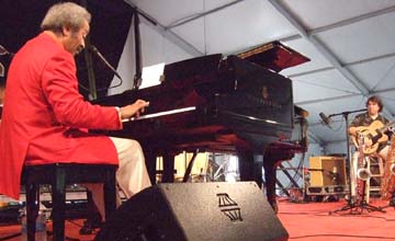 Pianist Allen Toussaint and guitarist Steve Masakowski [Photo by Tom Ineck]