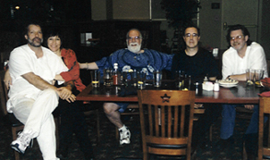 Dean Johnson (from left), Kendra Shank, Butch, Tony Moreno and Frank Kimbrough at Misty's [Photo by Rich Hoover]