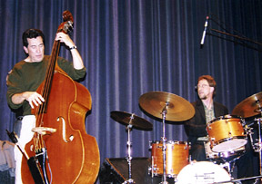 Bassist Jim DeJulio and drummer Todd Strait are in the groove. [Photo by Tom Ineck]