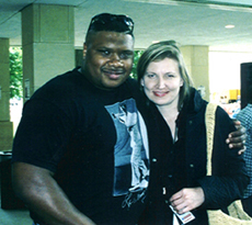 Trombonist Wycliffe Gordon and friend at TJF [Photo by Butch Berman]