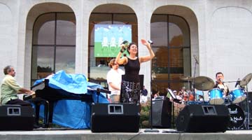 The Les DeMerle Band at Jazz in June [Photo by Tom Ineck]